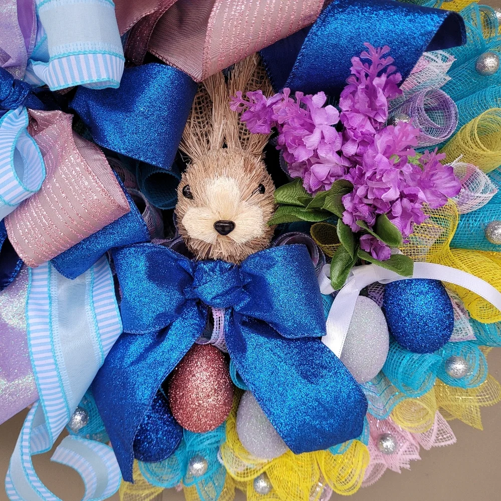 New Handmade Easter Wreath 25 Inches Easter Bunny Wreath